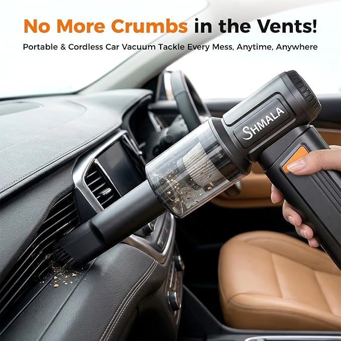150000RPM 2-in-1 Electric Air Duster & Mini Vacuum, Cordless Compressed Air Blower with 4-Speed MAX Turbo, Type-C Fast Charging, 4 Nozzles for PC Keyboard Car Home Cleaning