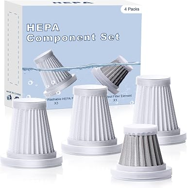 Saker Car Vacuum Cleaner Original Filter Set, 3 HEPA Filter and 1 Steel Filter, Adapted to Saker HL Series Handheld Vacu