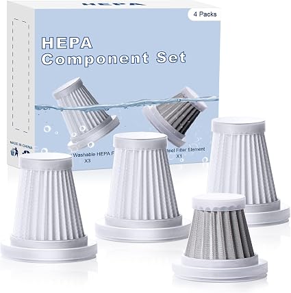 Saker Car Vacuum Cleaner Original Filter Set, 3 HEPA Filter and 1 Steel Filter, Adapted to Saker HL Series Handheld Vacu