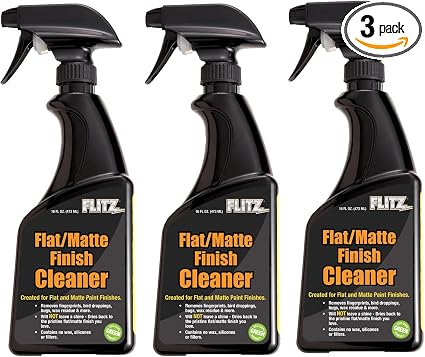 Flitz Flat Matte Finish Cleaner - 16oz Bottle of USA-Made Vinyl Wrap Spray to Easily Remove Grease, Wax, Dust, & More - 