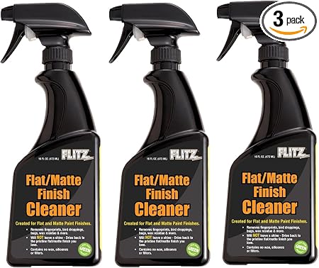Flitz Flat Matte Finish Cleaner - 16oz Bottle of USA-Made Vinyl Wrap Spray to Easily Remove Grease, Wax, Dust, & More - 
