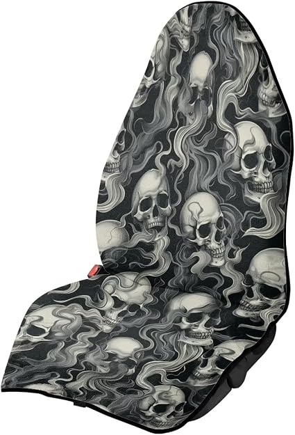 Skull Print Sports Towel Car Seatshield, Anti-Sweating Towel Car Seat Cover for After Swimming/Surfing/Waterpark, Water 