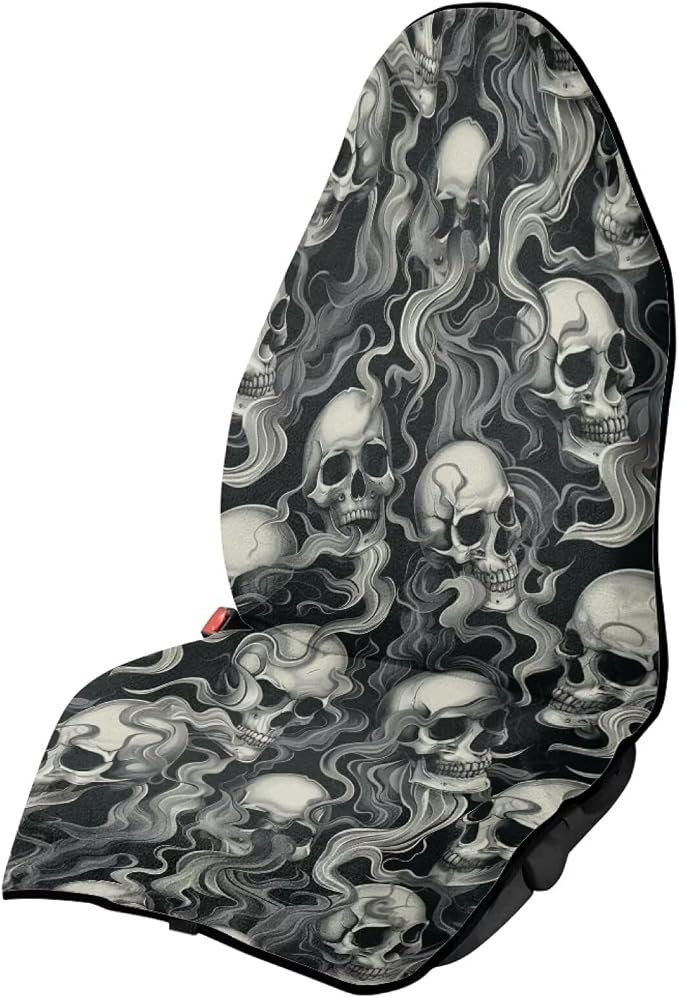 Skull Print Sports Towel Car Seatshield, Anti-Sweating Towel Car Seat Cover for After Swimming/Surfing/Waterpark, Water 