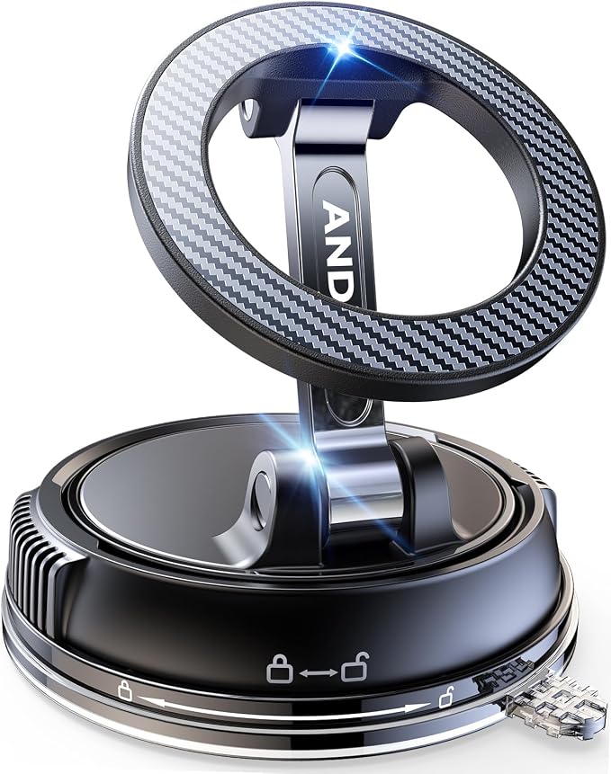 ANDERY Car Phone Holder for Magsafe [78+LBS Strongest Suction & 2400gf Strongest Magnetic] 360° Adjustable Car Phone Mou