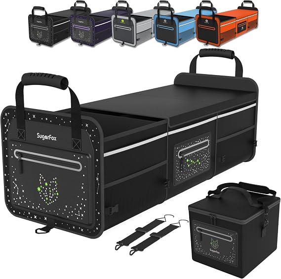 SugarFox Car Trunk Organizer | Foldable, Waterproof | Trunk Organizer for SUV/Cars | Car Organizers & Storage - Car Acce