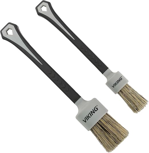 VIKING Exterior Car Detail Brush, Boars Hair and Synthetic Bristles, 2 Pack