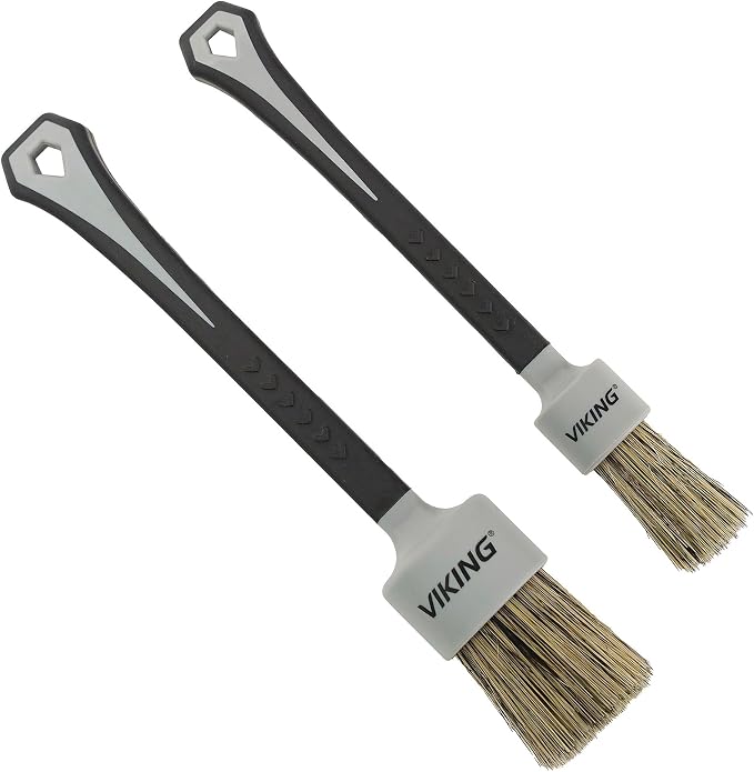 VIKING Exterior Car Detail Brush, Boars Hair and Synthetic Bristles, 2 Pack
