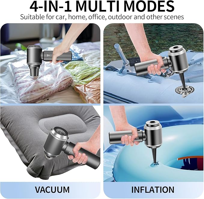 Yejay 20000Pa Car Vacuum Cleaner High Power, Cordless Mini Vacuum Air Duster for Car Detailing Kit, 4-in-1 Portable Handheld Vacuum with Brushless Motor, Aspiradora para Carro, Home Office Pet (Grey)