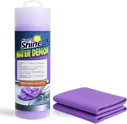 HI-TECH Magna Shine Water Demon Drying Towel – Ultra Absorbent Microfiber Car Detailing Towel – 27x17 – Fast-Drying, Waf