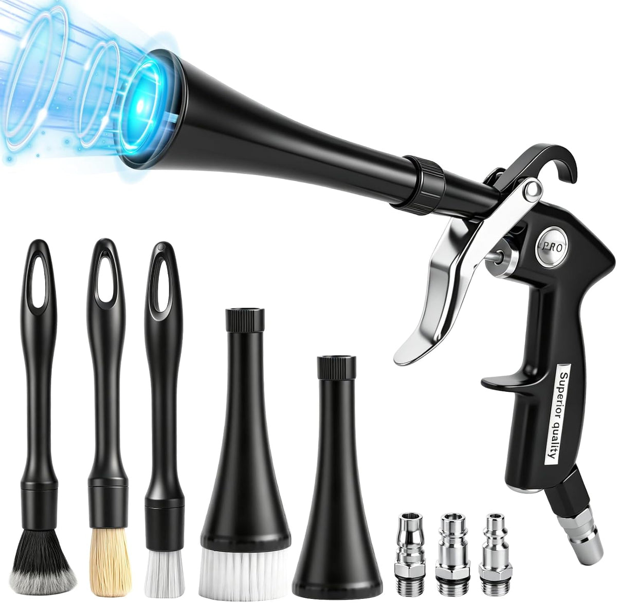 Car Detailing Air Cleaning Gun - Dry Blower Gun Works with Air Compressor