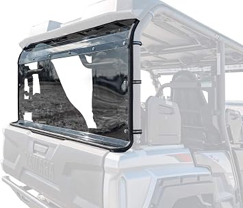 SuperATV Rear Windshield for Yamaha Wolverine Models | Made of 1/4” Lightly Tinted Polycarbonate—250x Stronger Than Glas