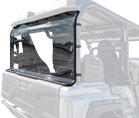 SuperATV Rear Windshield for Yamaha Wolverine Models | Made of 1/4” Lightly Tinted Polycarbonate—250x Stronger Than Glas