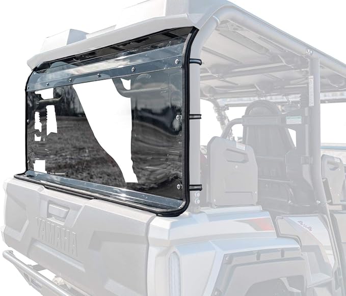 SuperATV Rear Windshield for Yamaha Wolverine Models | Made of 1/4” Lightly Tinted Polycarbonate—250x Stronger Than Glas