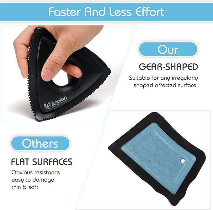 Analan Mini Pet Hair Remover for Car Detailing Supplies, Carpet Dog Hair Remover for Car Interior, Triangle Dog Hair Remover for Auto Detailing, Couch, Furniture, Lint, Carpet (Sapphire Blue)