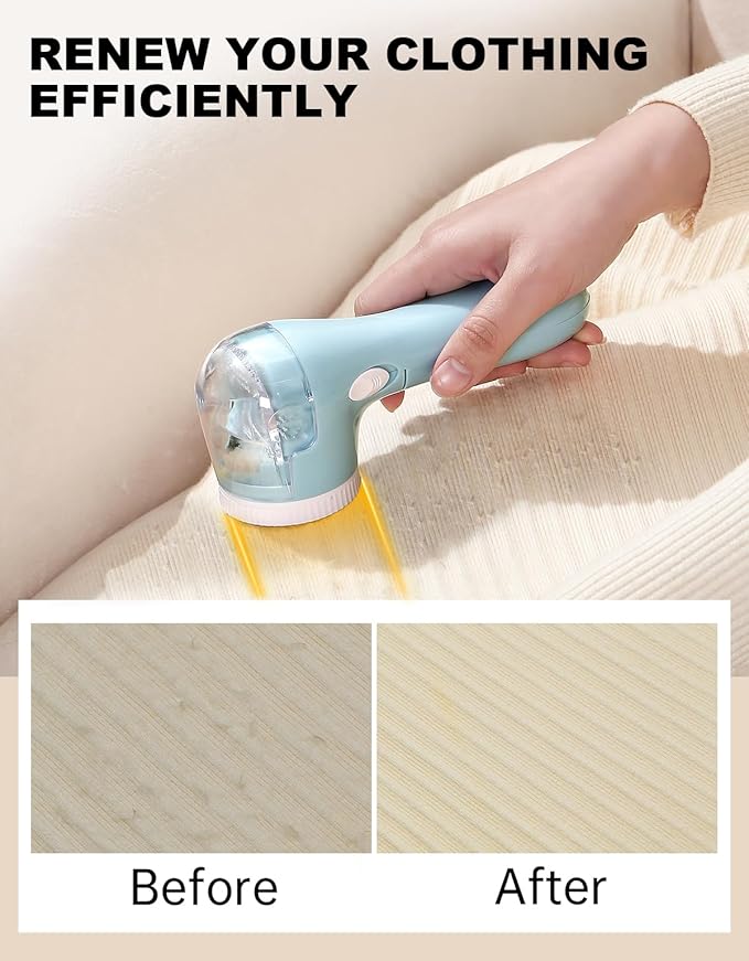 Lint Remover, Bojia Electric Clothes Fabric Shaver, Fuzz Pill Bobble Remover for Sweater, Couch, Blanket, Curtain, Socks, Legging, Wool, Cashmere, Battery Operated