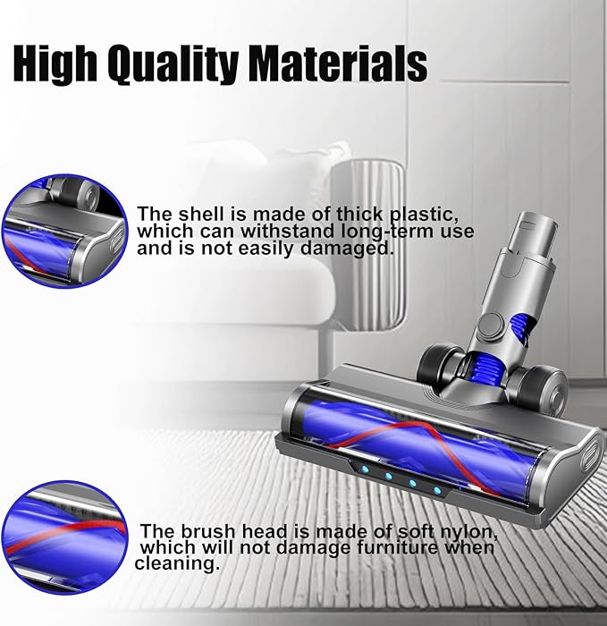 Compatible with Dyson Vacuum Attachments Motor Head Apply to V7 V8 Series Cordless Vacuum Cleaners Motorized Tool with Cleaning Brush, Head Replacement Parts for Cleaning at Home (V7/8)