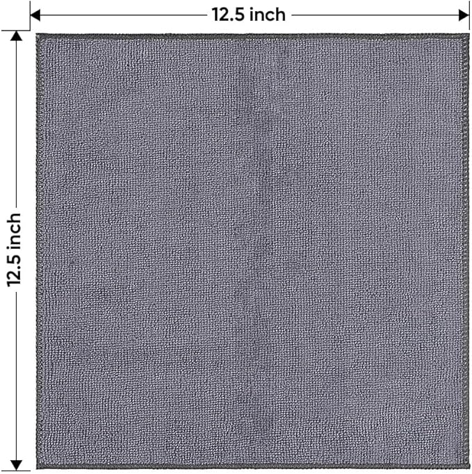 HOMEXCEL Grey Microfiber Cleaning Cloth 200 Pack, 11.5 x 11.5 inch Bulk Shop Towels | Reusable Cleaning Rags for Cars, Kitchen, Window, Garage and House, Ultra Absorbent, Lint Free, Streak Free