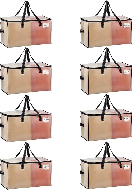 VENO Moving Bags, Storage Bags, Wide Open Top, Clear, 8 Pack