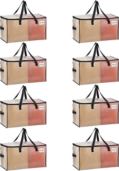 VENO Moving Bags, Storage Bags, Wide Open Top, Clear, 8 Pack