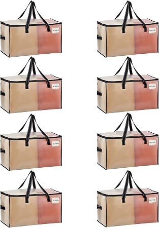 VENO Moving Bags, Storage Bags, Wide Open Top, Clear, 8 Pack