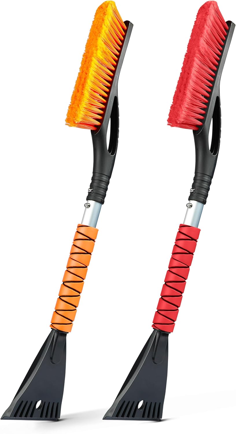 27" Car Snow Brush and Ice Scraper (2 Pack) Windshield Snow Scraper