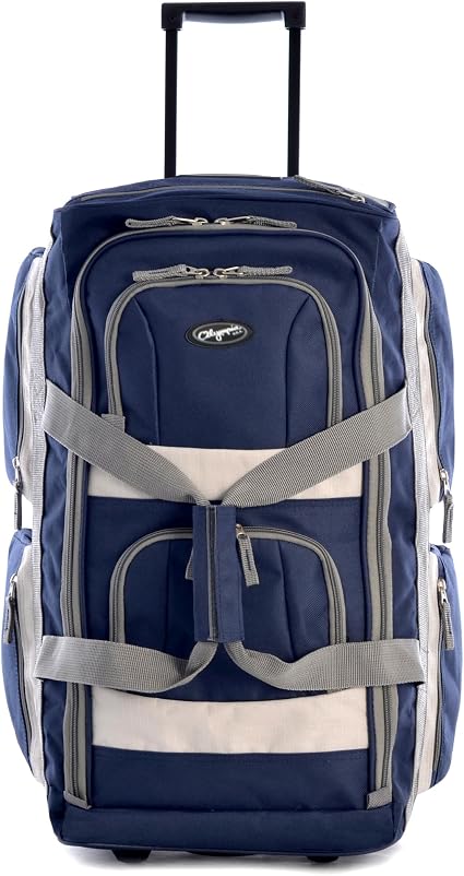 Olympia U.S.A. 29 inch Jumbo Size 8 Pockets Wheeled Rolling Duffel Bag Water Resistant Luggage Lightweight Travel Suitca