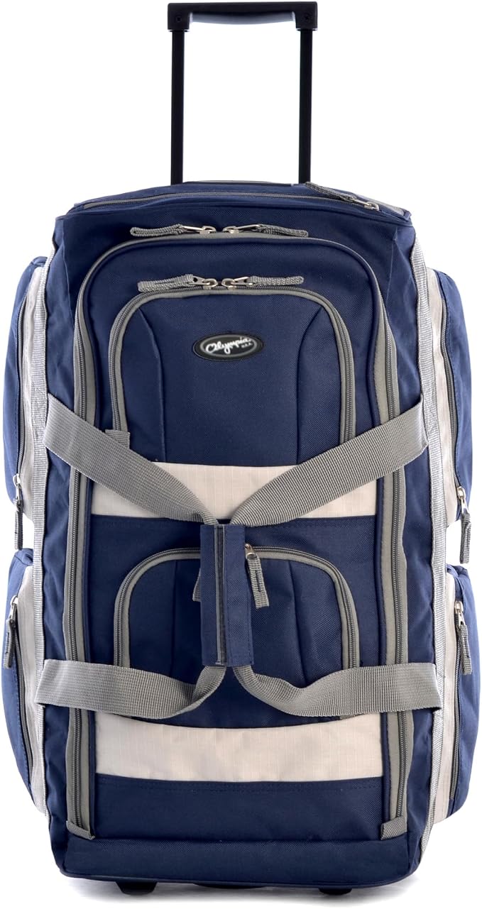 Olympia U.S.A. 29 inch Jumbo Size 8 Pockets Wheeled Rolling Duffel Bag Water Resistant Luggage Lightweight Travel Suitca