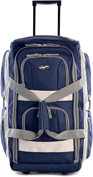 Olympia U.S.A. 29 inch Jumbo Size 8 Pockets Wheeled Rolling Duffel Bag Water Resistant Luggage Lightweight Travel Suitca