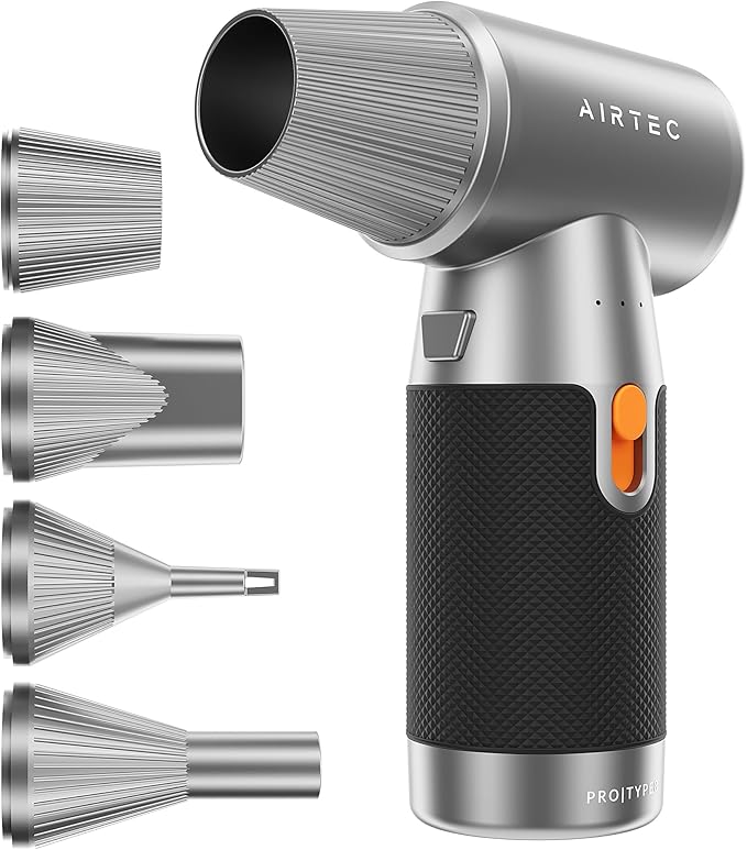 IT Dusters AirTec Ultra Cordless Air Duster for PC & Electronics, Rechargeable Electric Air Blower for Keyboard, Laptop, Console & Home Cleaning, Alternative to Canned Air (Type 8 - Space Core)