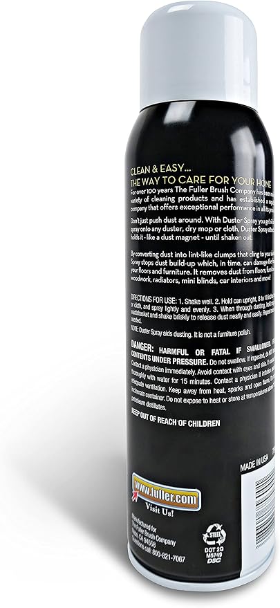 Fuller Brush Duster Spray -15.5 oz Multi Surface Dust Removing Sprayer - Safe Household Cleaning for Floors, Furniture, Blinds & Car Interiors (Pack of 6)