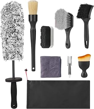 9Pcs Wheel Brush, Tire Brushes for Cleaning Tires, Durable Rim Brush & Car Wheel Brushes for Cleaning Wheel and Tire, Ca