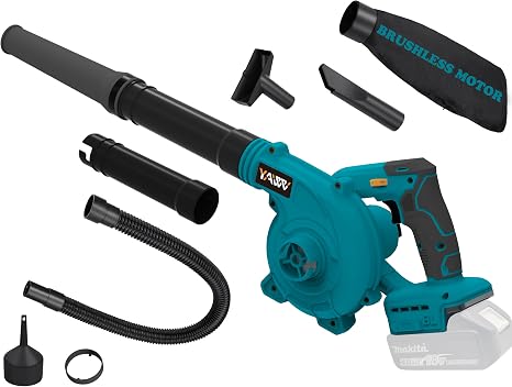 Cordless Leaf Blower for Makita 18V Battery,Electric Jobsite Air Blower with Brushless Motor,6 Variable Speed Up to 180M