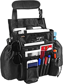 ECWKVN Car Front & Back Seat Organizer with Dedicated Tablet/Laptop Compartment, Passenger Seat File Storage with Cup Ho