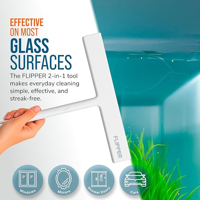 Flipper Squeegee & Mitt All-in-One Cleaning Solution – Streak-Free Glass & Surface Cleaner