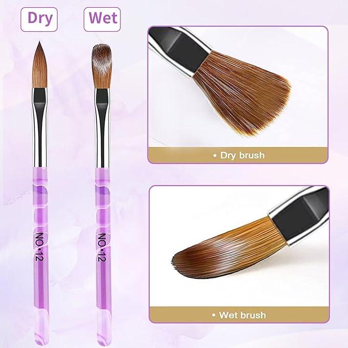 28Pcs Purple Nail Art Brush Set, Acrylic Nail Brushes, Gel Nail Brush, Nail Dust Brush, Nail Dotting & Liner Tool, Professional Manicure Tool Kit for Acrylic Powder Application, Sculpting & Cleaning