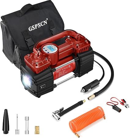 GSPSCN Heavy Duty Digital Tire Inflator 12V Portable Air Compressor Pump