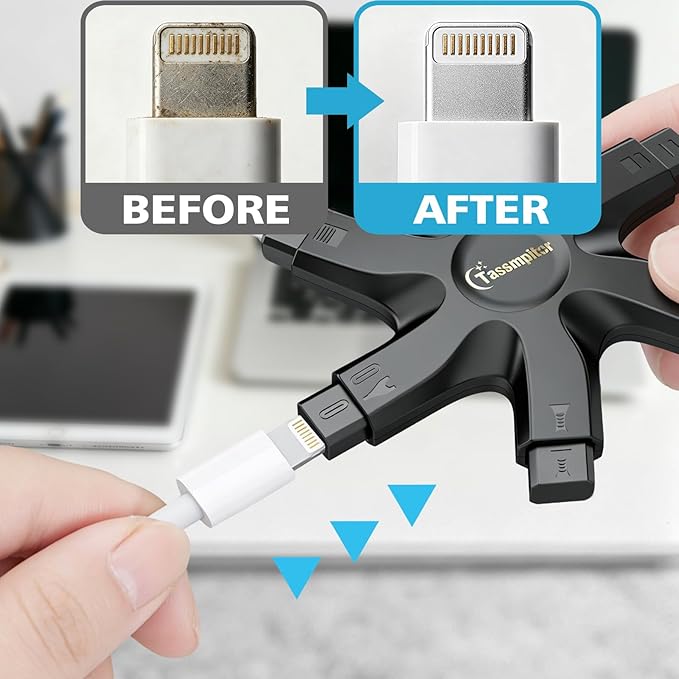 Tassmpitor for iPhone Cleaning Kit Phone Port Cleaner, Cleaner Kit for AirPod iPhone Pro Max, Cleaning Putty for Cell Phone Charging Port Lightning Charger Connector Cable Speaker, Repair Restore Tool