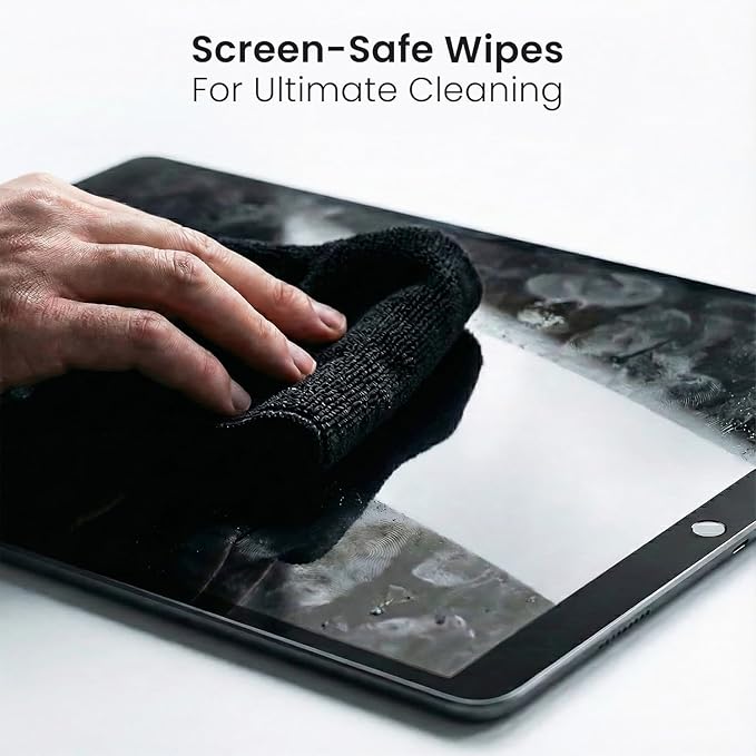 Electronic Wipes Screen Cleaner Streak-Free [2 Pack x40] Computer Screen Wipes, TV Screen Cleaner Wipes, Monitor Wipes for Smart TV, Laptop, iPhone, ipad and more - [Microfiber Cloth + 80 Wipes]