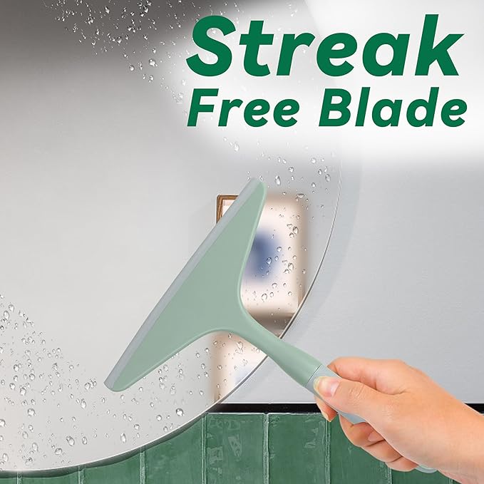 2-Pack Shower Squeegee for Glass Doors & Window, 7.8" Blade Cleaning Tool for Bathroom, Car Windshields, Mirrors, Tiles