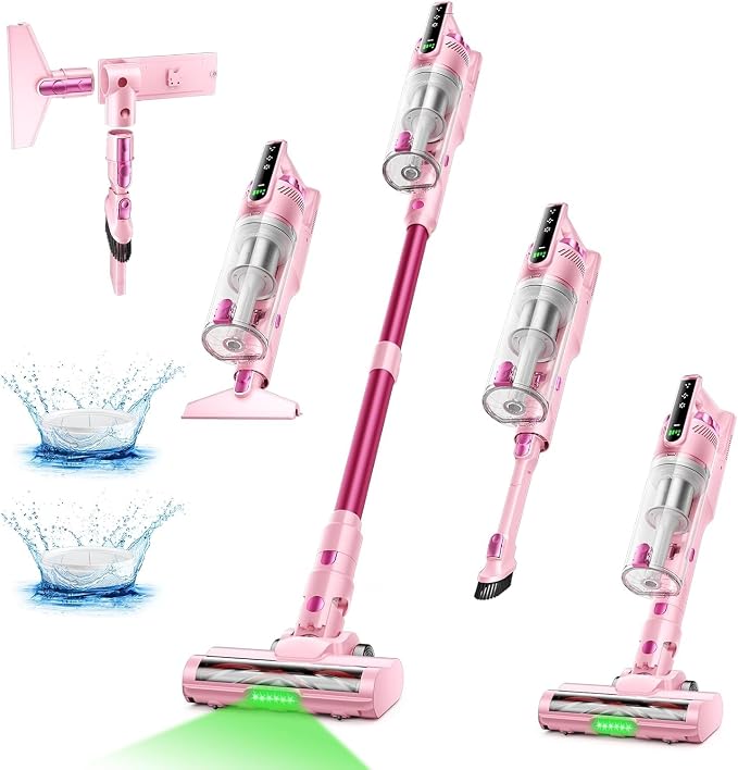 Trucozie Cordless Vacuum Cleaner, Self-Standing Lightweight Stick Vacuum with 50 mins Runtime, Powerful Suction, Anti-Ta