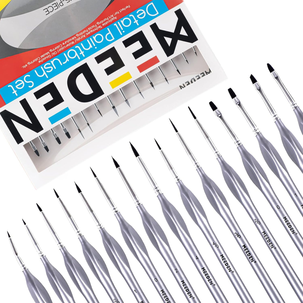 Miniature Paint Brush Set,15 Tiny Professional Fine Tip Detail Paint Brushes, Detailing Paintbrushes for Acrylic Watercolor Oil Painting- Model Face Nail Craft