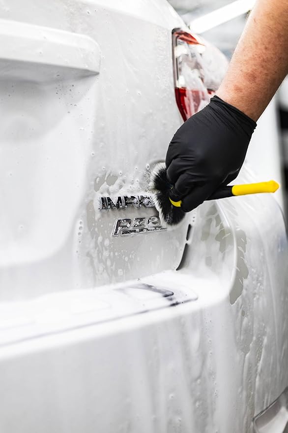 Detail Factory - TriGrip Ultra-Soft Detailing Brush Set - Scratch-Free Cleaning for Exterior, Interior Panels, Emblems, Badges, Gauges, Infotainment Screen - Black Ice