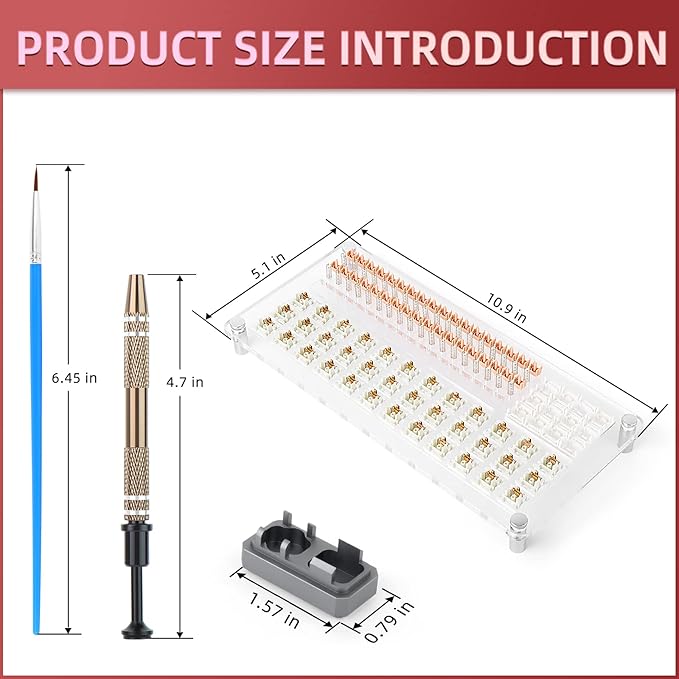 RUNJRX 36 Switches Acrylic Lube Station,Keyboard Switch Grease 0.53oz/15g, Switch Opene for Cherry Kailh Akko TTC, Lube Kit for Mechanical Keyboard