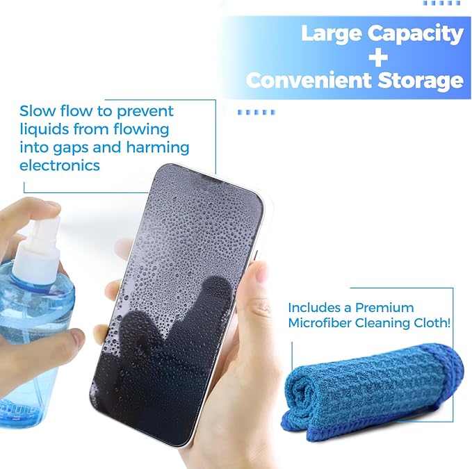 Car Screen Cleaner, Laptop Spray with Microfiber Cloth for LCD LED Electronic Device Monitor Glasses (200ml*2)