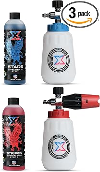 Chem-X: Stars and Stripes Ultimate Touch Free Vehicle Wash Chrome Foam Cannon Kit (16oz)