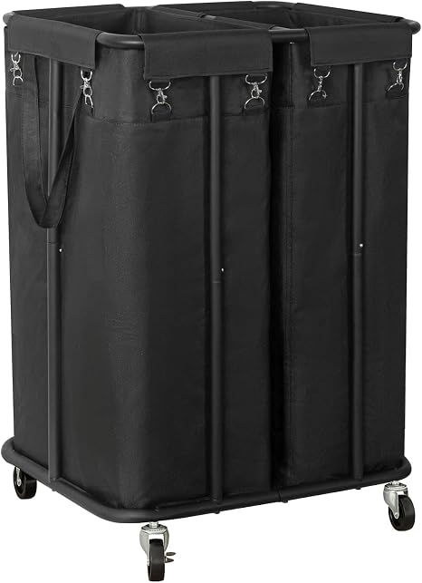 WOWLIVE Double Laundry Hamper with Wheels, 170L Rolling Laundry Basket