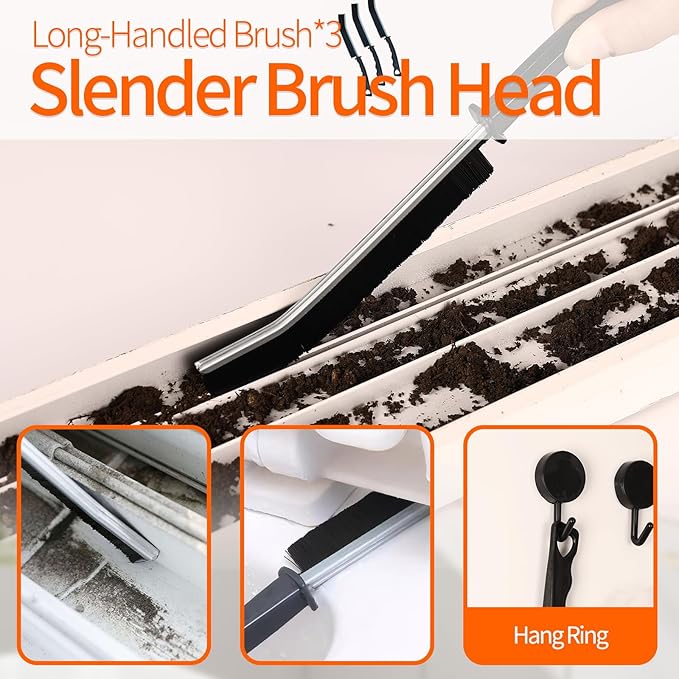 Window Track Cleaner Tools Set - 14 Pcs Window Groove Cleaning Brush Kit, Crevice Cleaning Brush for Sliding Door, Shutter, Sill, Tile Lines, Sink
