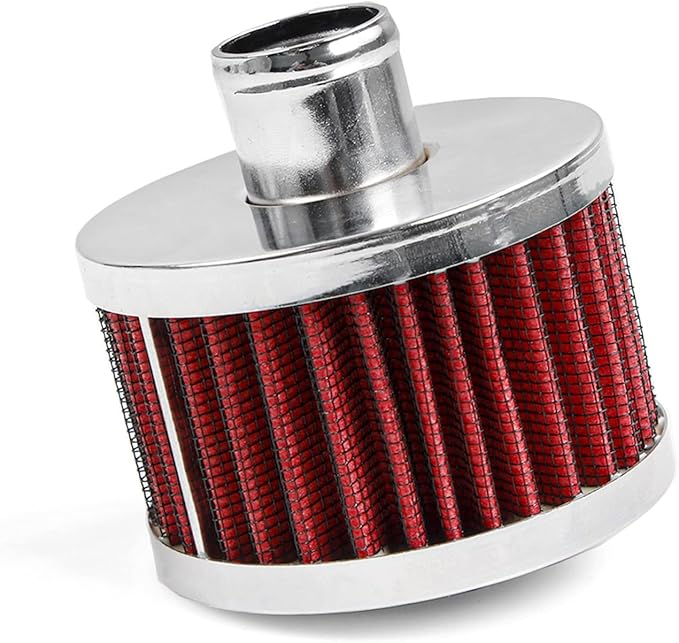 23mm Car Air Filter Universal Cold Air Intake Filter High Flow Vent Valve Cover Breather Filter (Red)