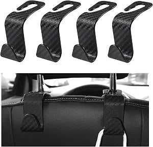 Yourkar 4 PCS Car Seat Headrest Hooks, Auto Seat Hook Hangers Storage Organizer, Back Seat Hanger for Car Handbag Clothe