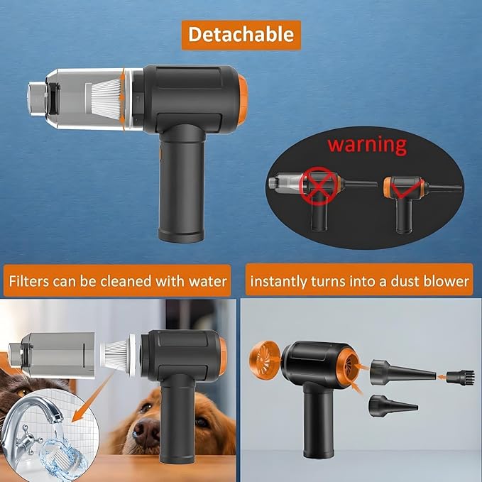 Meudeen Air Duster - Computer Vacuum Cleaner - for Keyboard Cleaning - Cordless Canned Air - 110000RPM Powerful PC Cleaner(Air-01)